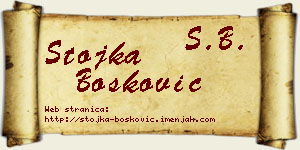 Stojka Bošković vizit kartica